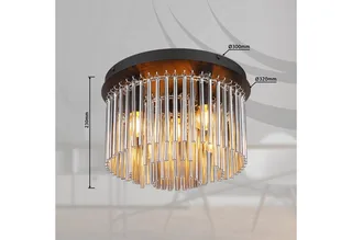 Plafondlamp Gorley, rookkleurig/zwart, glas, 32 cm, 5-lamps, E14 de Globo en Noir, Rookgrijs, Chrome – photo produit 5 sur 5