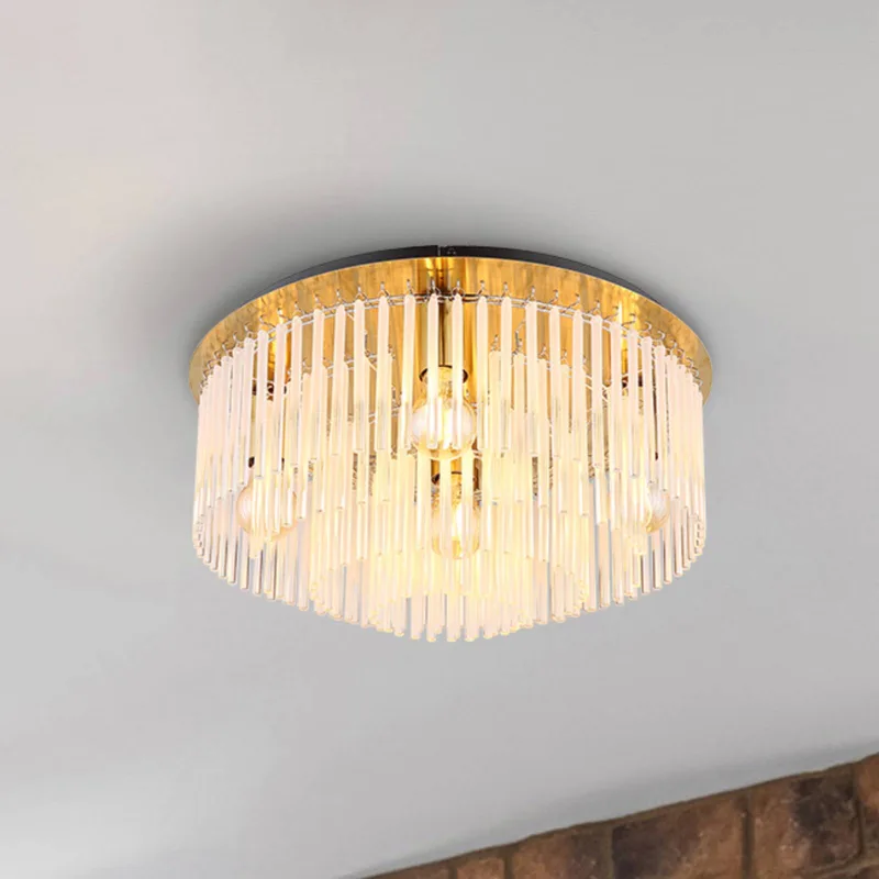 Plafondlamp Gorley, wit/goud, glas, Ø 50 cm, 5-lamps, E27 de Globo en Or, Opaal – photo produit