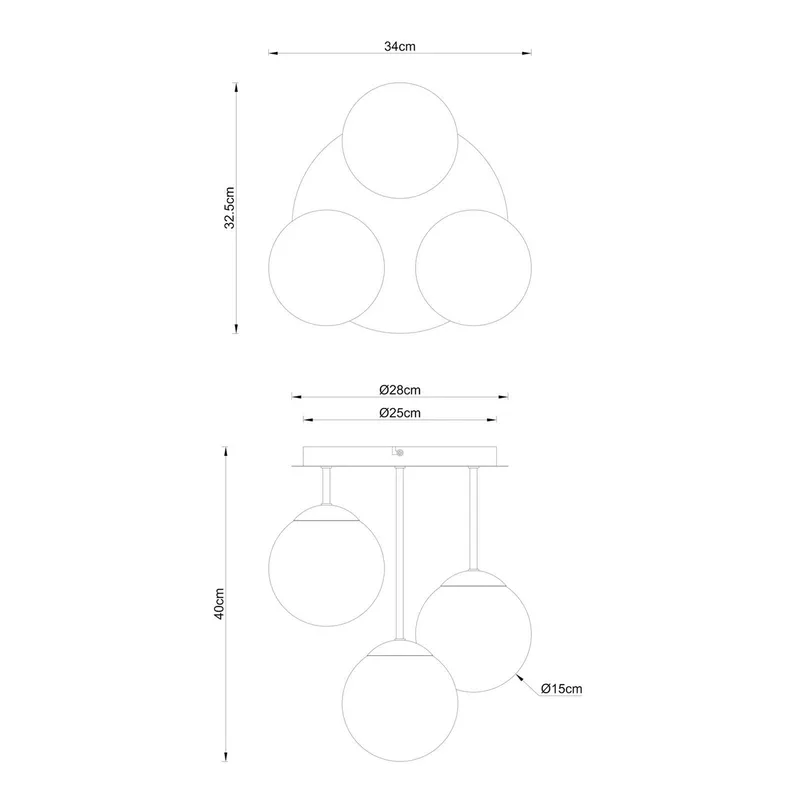 Plafondlamp Harmon, beige/wit, glas, Ø 34 cm, E14 von Globo in Beige, Opaalwit – Produktfoto