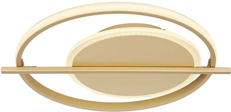 Plafondlamp Lamp woonkamerlamp LED-lamp goudkleurige plafondlamp slaapkamer, aluminium metaal, 1x LED 36W 2800Lm 3000K, LxBxH 40x36x5 cm fra Globo i Guld – produktbillede