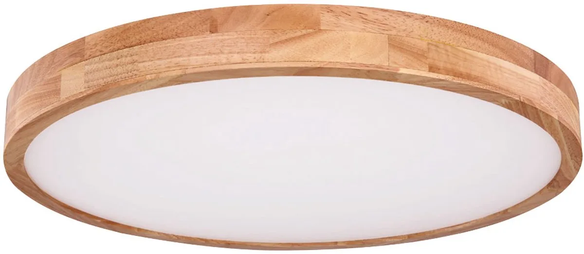 Plafondlamp LED houtoptiek plafondlamp dimbaar afstandsbediening woonkamerverlichting 60 cm, CCT schakelen, 48 W 3100 lm 3000-6000K, H 10,5 cm de Globo en Marron – photo produit