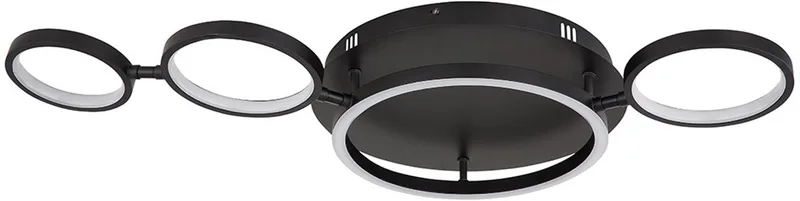 Plafondlamp LED plafondlamp eetkamer woonkamerlamp modern LED in ringvorm, metaal kunststof, 1x 23W 1080lm 3000K, LxBxH 79x39x11,5 cm von Globo in Schwarz – Produktfoto