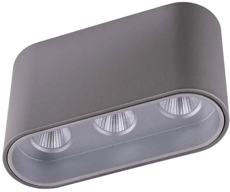 Plafondlamp LED plafondlamp Hallamp Opbouwlamp zilver Woonkamerlamp, 7W 421lm warm wit, L 10,5x 6,4 cm von Globo in Grau – Produktfoto