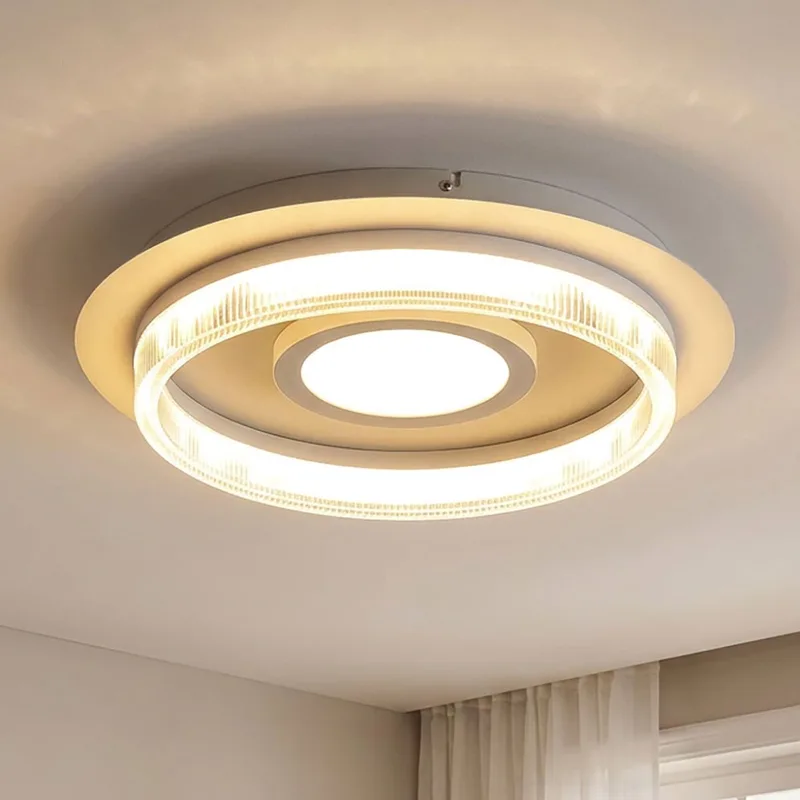 Plafondlamp LED plafondlamp Woonkamerlamp zandkleur Eetkamerlamp, metaal, 24W 1240lm 3000K, DxH 40x8,5 cm de Globo en Beige – photo produit