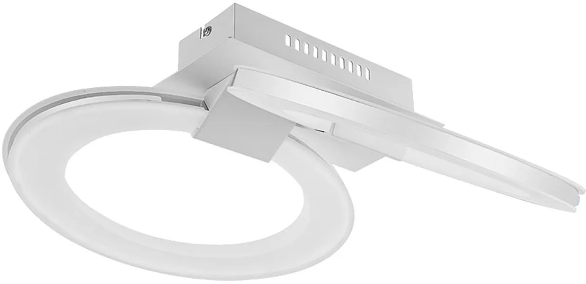 Plafondlamp LED spot plafondlamp 2 vlammen woonkamerlamp plafond, ring design, 2x LED 18,2W 1420Lm warm LxB 44 x 35 cm von Globo in Weiß – Produktfoto