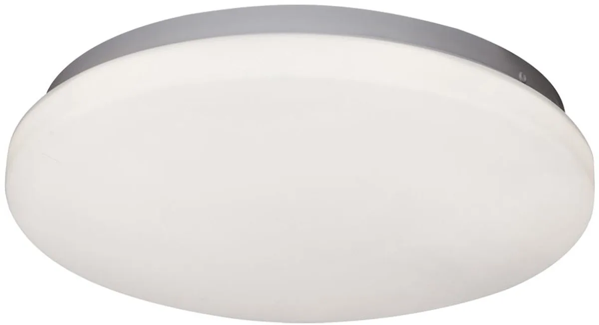 Plafondlamp LED woonkamerlamp Ganglamp rond, metaal acryl opaal, 20W 1400lm warm wit, DxH 29x6,1 cm de Globo en Argent – photo produit