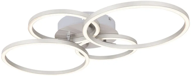 Plafondlamp met vier LED ringen | 65,5 cm | Plafonniere fra Globo i Nikkel – produktbillede