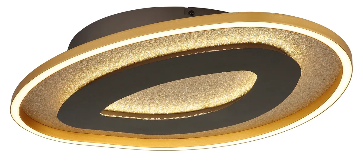 Plafondlamp Orlin B 56 cm antraciet goud von Globo – Produktfoto