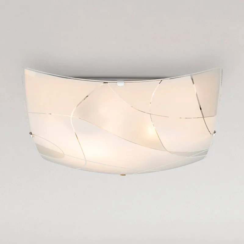 Plafondlamp Paranja, hoekig, 30x30cm, patroon von Globo in Gesatineerd wit, Chrom – Produktfoto