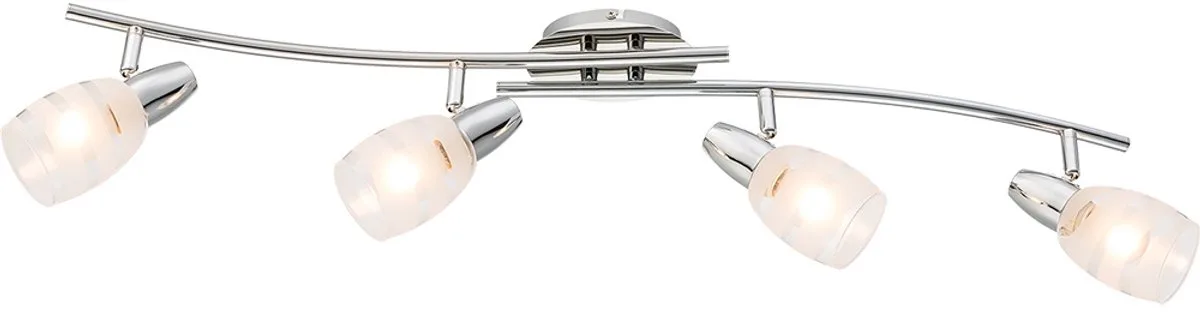 Plafondlamp Plafondlamp Eetkamerlamp Zilveren spot 4-lichts B 81 cm de Globo en Argent – photo produit