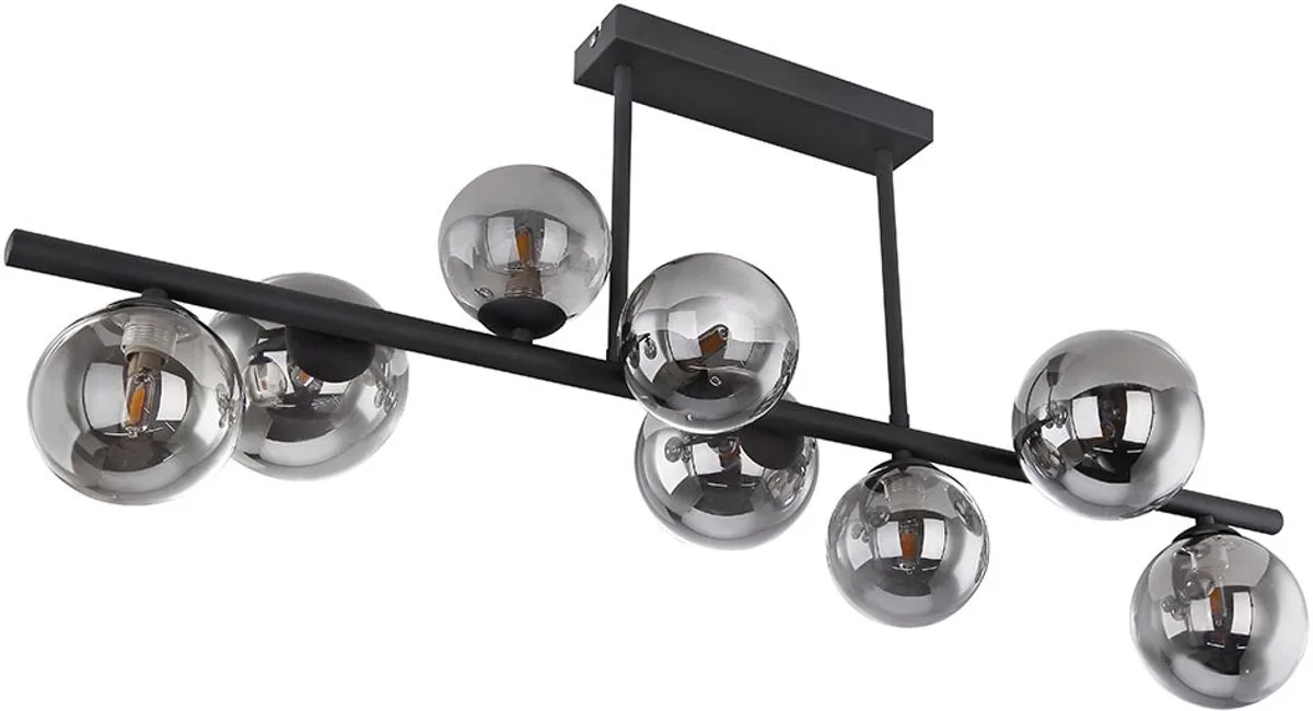 Plafondlamp plafondlamp met glazen spot woonkamer globe plafondlampen glazen globes eettafel LED 9 vlammen, 9x 3,5W 350lm 3000K, LxBxH 86x30x35,8 cm fra Globo i Sort – produktbillede