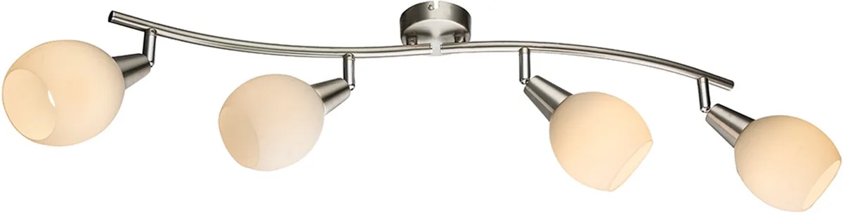 Plafondlamp Plafondlamp Spotlamp Woonkamerlamp, afstandsbediening Kleurwisselaar dimbaar Spots beweegbaar, LED 3W 180Lm warm wit, LxBxH 70x31,5x23cm van Globo in Zilver – productfoto