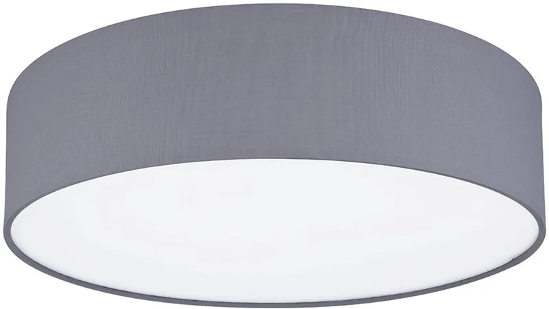 Plafondlamp plafondlamp stof antraciet lamp woonkamer verlichting slaapkamer modern, stof antraciet wit, rond, 3x E27, DxH 40x10 cm de Globo en Anthracite – photo produit