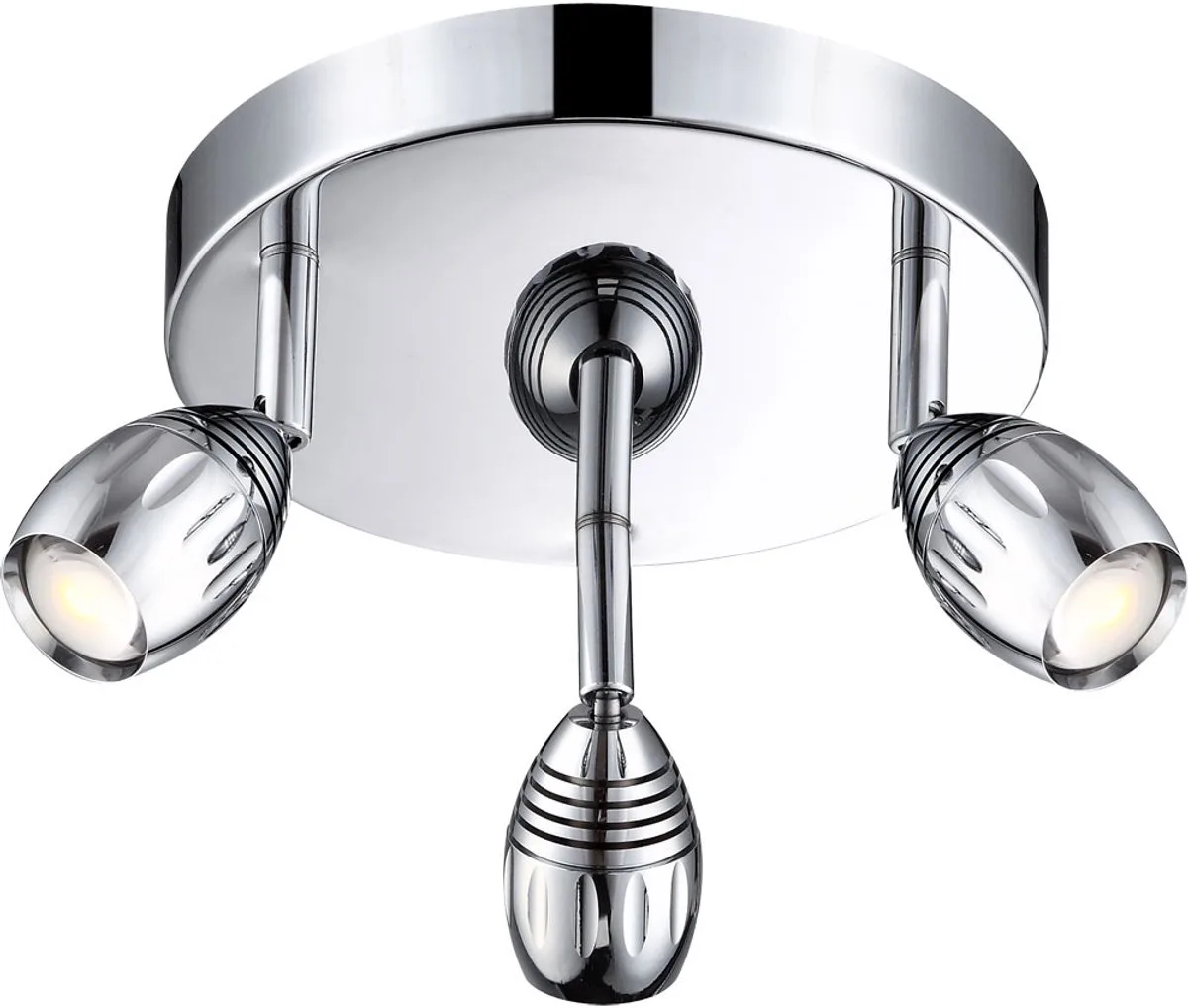 Plafondlamp Plafondspot 3 vlammen Keukenlamp LED plafondlamp, verstelbare spots, chroom acryl, 3x5W 3x 400lm warm wit, DxH 20 x 14 cm fra Globo i Sølv – produktbillede