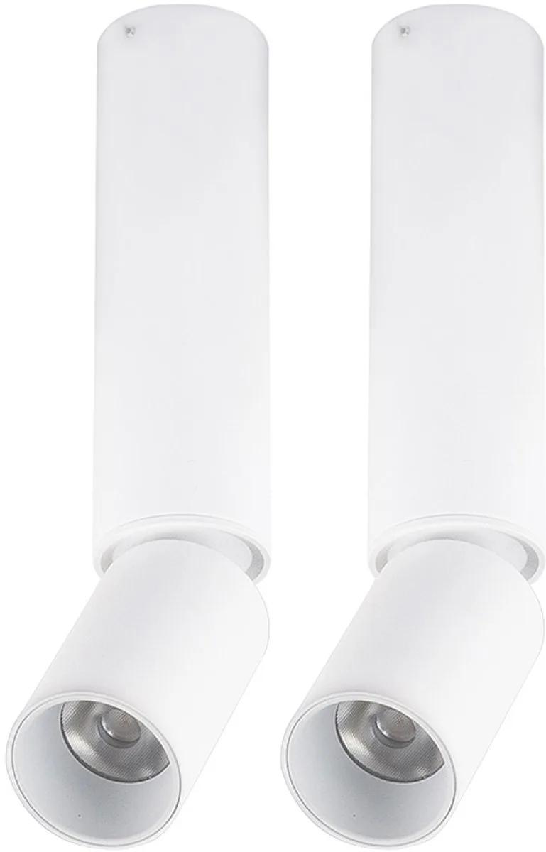 Plafondlamp Plafondspot Eetkamerlamp Woonkamerlamp Keukenlamp, wit aluminium, beweegbare spot, 1x LED 8W 502Lm 3000K warm wit, H 23 cm, set van 2 von Globo in Weiß – Produktfoto