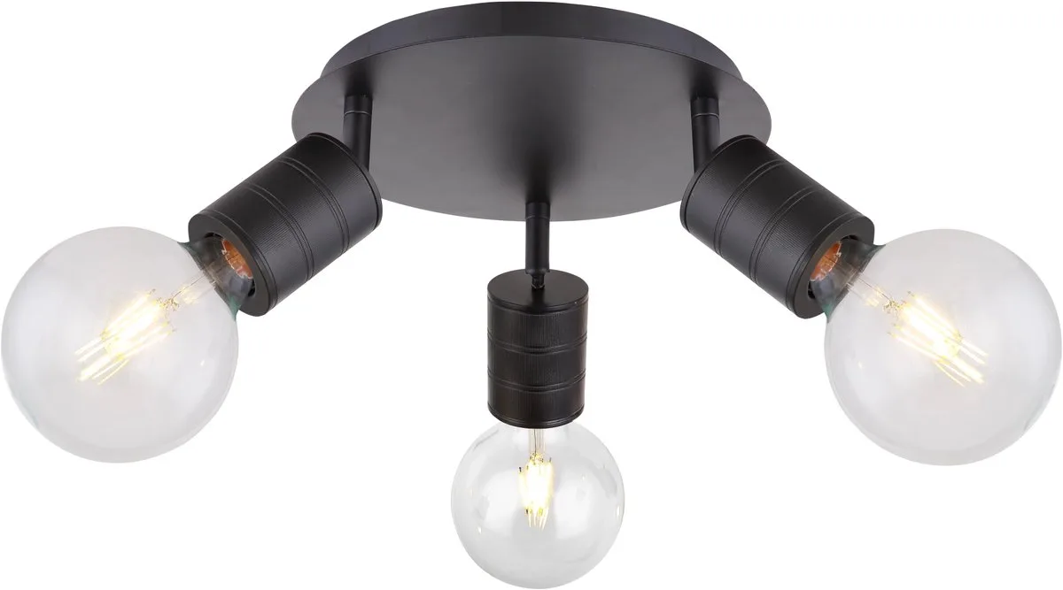 Plafondlamp, plafondspot, verstelbare spots, woonkamerlamp, D 28 cm de Globo en Noir – photo produit