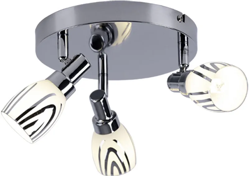 Plafondlamp Plafondspot Woonkamerlamp Slaapkamerlamp Ganglamp, metaal, 3 vlammen Spots beweegbaar G9, DxH 20x14 cm de Globo en Argent – photo produit