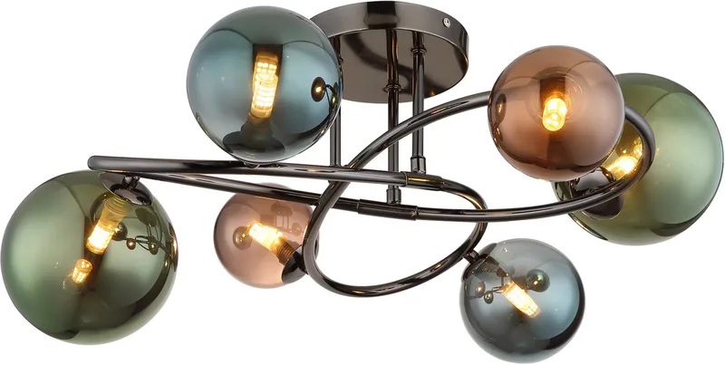 Plafondlamp RIHA ø65CM 3.50 Watt G9 Matt 6-Lichts de Globo en Gris – photo produit
