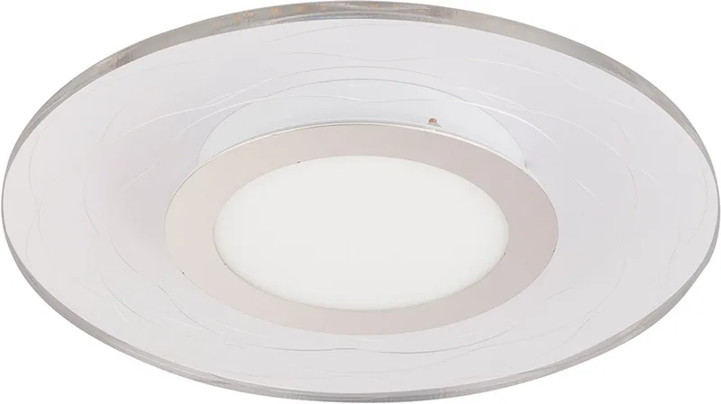Plafondlamp rond 45 cmPlafondlamp LED voor woonkamer, gesatineerd acryl met decoratieve lijnen, 18W 1000lm 3000K, DxH 35x4,5 cm de Globo en Blanc – photo produit