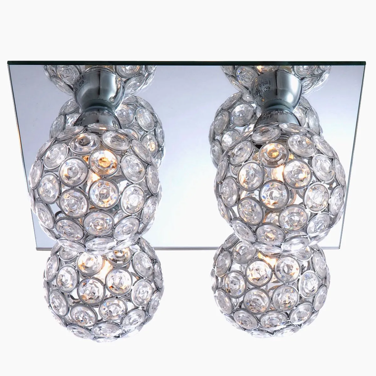 Plafondlamp Sferen Kristallen lamp chroom Kristallen Modern, metaal, 4-polige G9 fitting, LxBxH 23x23x13,2 cm de Globo en Argent – photo produit