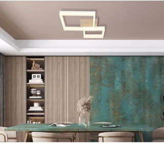 Plafondlamp Slaapkamerlamp LED eetkamerlamp zandkleurig, metaal kunststof, 1800lm 24W 3000K, LxBxH 62,5x46,5x12,3 cm de Globo en Zand – photo produit 1 sur 3
