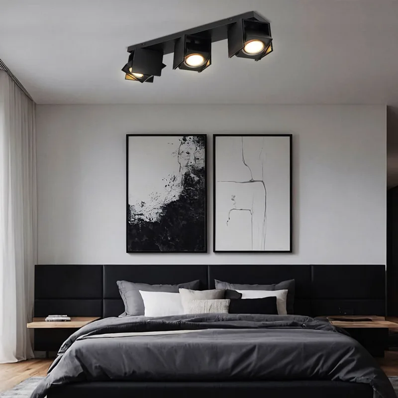 Plafondlamp spot verplaatsbare spot woonkamer plafondspot aluminium, metaal, 3x GU10 stopcontacten, LxBxH 43x4x8,4x15,7 cm von Globo in Schwarz – Produktfoto