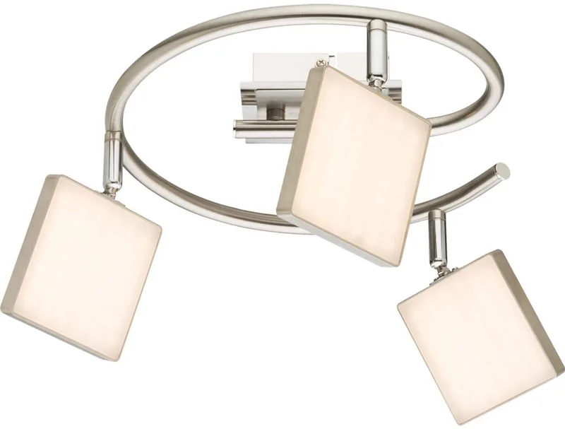Plafondlamp Spotrondell dimbare plafondlamp 3 vlammen zwenkbaar, metaal, 3x LED 6W 400Lm warm wit, DxH 28x18,8 cm de Globo en Argent – photo produit