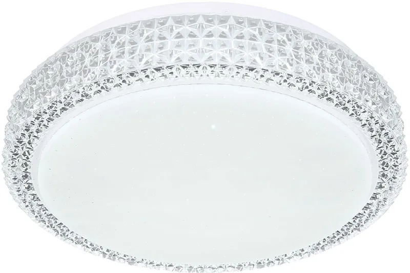 Plafondlamp ster effect kristallen woonkamer licht daglicht, CCT, metaal, LED 12W 980Lm, DxH 30x8 cm de Globo en Duidelijk – photo produit