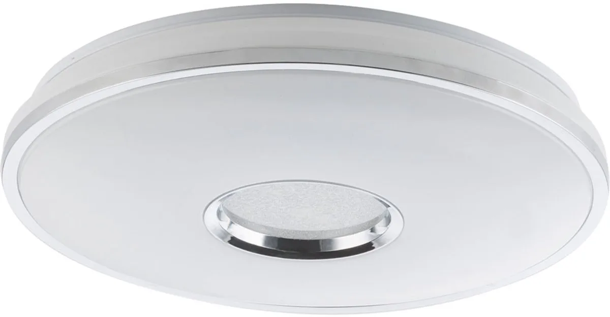 Plafondlamp Sterlamp Metaal, chroom, IP20, afstandsbediening, dimbaar, kleuren kunnen worden vastgelegd, 1x LED 60 watt 4800 lumen warm wit tot daglicht von Globo in Silber – Produktfoto