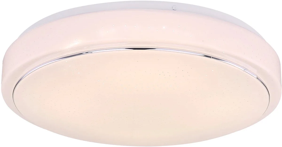 Plafondlamp Sterrenhemel Slaapkamerlampen LED plafondlamp Slaapkamer Modern, opaal, 1x 24W 1800Lm warm wit-koud DxH 37,5 x 7,5 cm de Globo en Blanc – photo produit