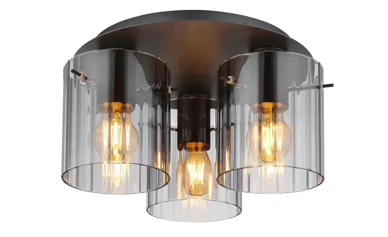Plafondlamp TULIVAR ø37CM E27 (Grote Fitting) 3-Lichts Smoked fra Globo i Grå – produktbillede 3 af 3