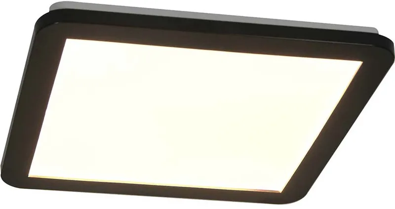 Plafondlamp vierkant Ganglamp LED keukenlamp opaal, 18W 1000lm neutraal wit, LxBxH 30x30x3 cm von Globo in Schwarz – Produktfoto