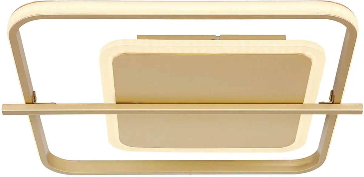 Plafondlamp woonkamer LED licht goudkleurige plafondlamp slaapkamer, aluminium metaal, 1x LED 36W 2650Lm warm wit, LxBxH 40x36x5 cm fra Globo i Guld – produktbillede