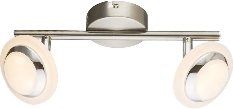 Plafondlamp woonkamer LED plafondlamp chroom, draaibare spots, 2x4W 2x 280lm warm wit. Globo 56125-2 de Globo en Argent – photo produit