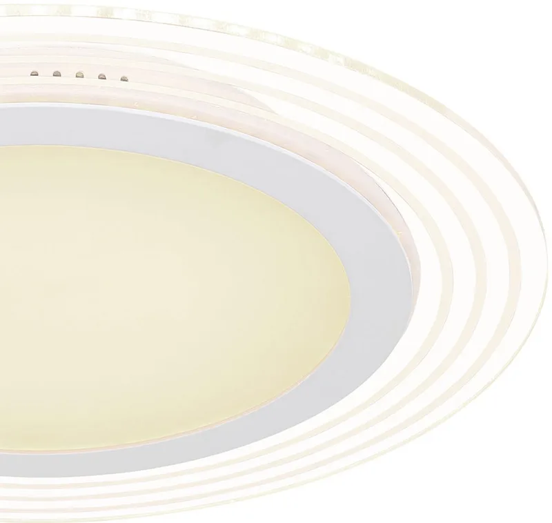 Plafondlamp woonkamerlamp eetkamerlamp slaapkamerlamp ganglamp, metaal kunststof acryl, afstandsbediening dimbaar CCT, 35W 1400Lm 2700-6500K, D 40 cm de Globo en Blanc – photo produit