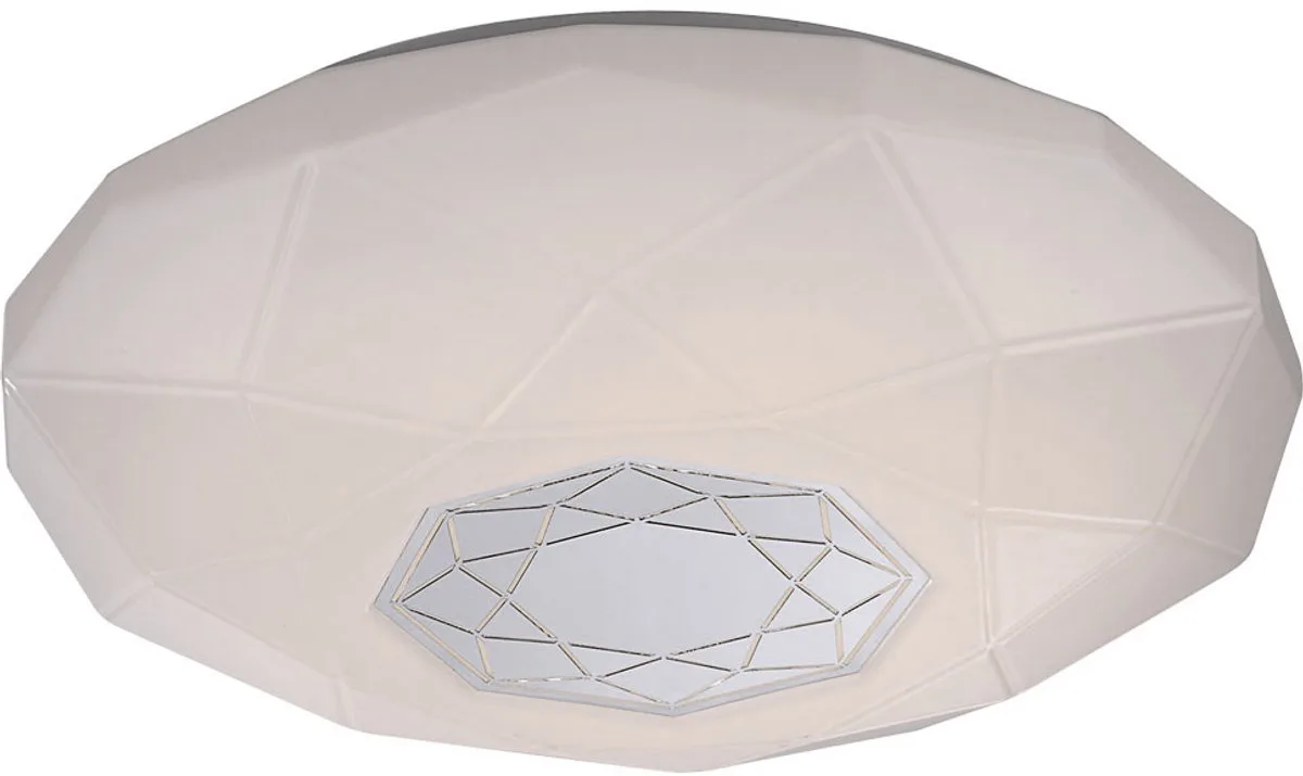 Plafondlamp Woonkamerlamp Eetkamerlamp Slaapkamerlamp, gespiegeld wit decor, 1x LED 21W 1830Lm neutraal wit, DxH 40x10,5cm de Globo en Blanc – photo produit