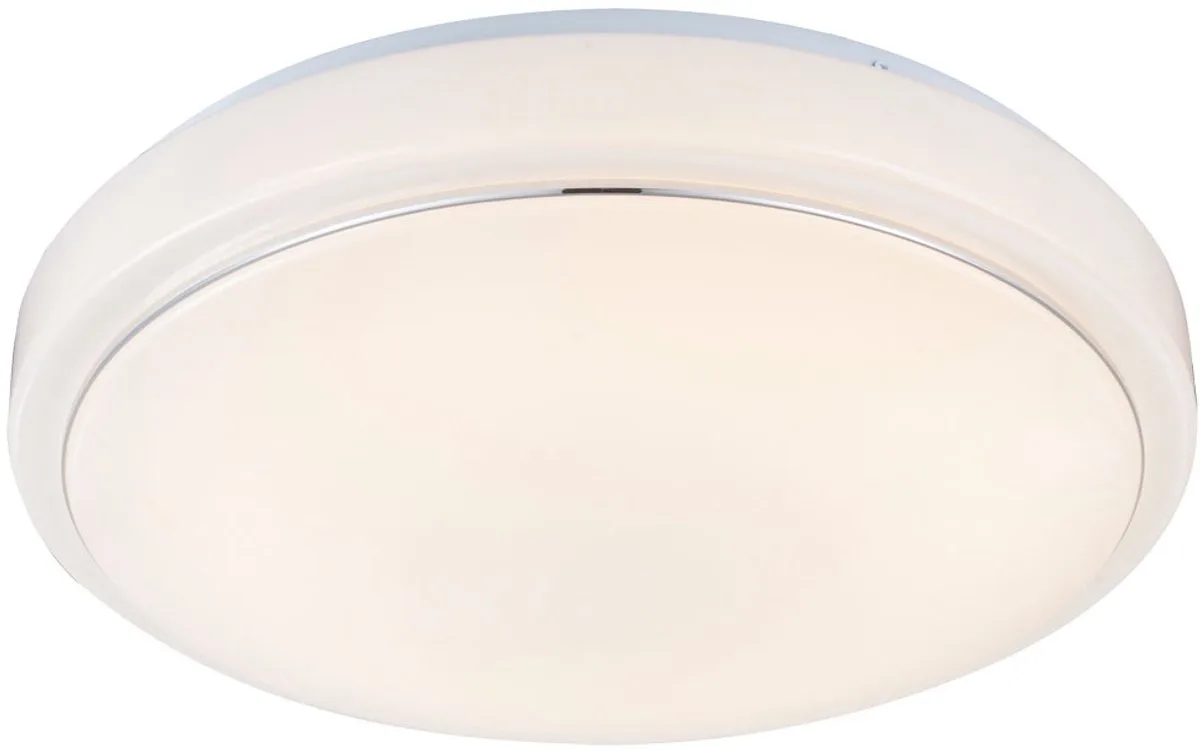 Plafondlamp Woonkamerlamp Ganglamp, 3 helderheidsniveaus, wit opaal, LED 15W 1000Lm warm wit, DxH 33x10cm de Globo en Blanc – photo produit