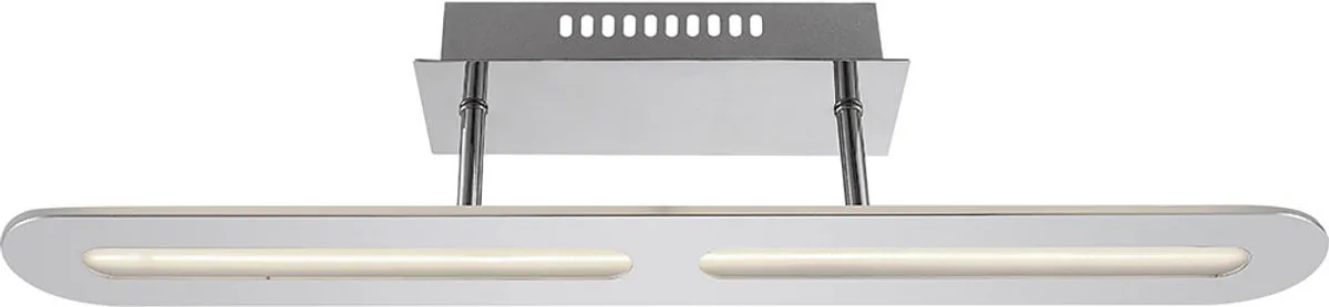 Plafondlamp Woonkamerlamp LED paneel chroom, 1x LED warm wit, LxBxH 60x8x13 cm van Globo in Zilver – productfoto