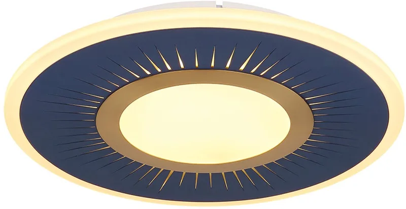 Plafondlamp woonkamerlamp plafondlamp eetkamerlamp rond, metaal acryl wit dimbare afstandsbediening, 1x LED 40W 1300Lm 2700-6000K, D 37,2 cm von Globo in Blau – Produktfoto