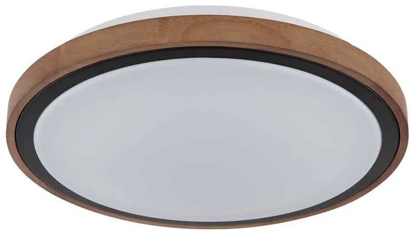 Plafondlamp woonkamerlamp plafondlamp eetkamerlamp slaapkamerlamp, metaal acryl hout aluminium geheugenfunctie CCT, LED 18W 843Lm 3000K 4000K 6000K, D 36 cm fra Globo i Brun – produktbillede