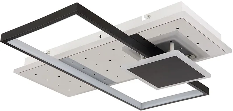 Plafondlamp woonkamerlamp plafondlamp eetkamerlamp slaapkamerlamp, metaal aluminium zwart, dimbare afstandsbediening CCT, LED 40W 2100Lm 2700-6500K, L 50 cm de Globo en Blanc – photo produit