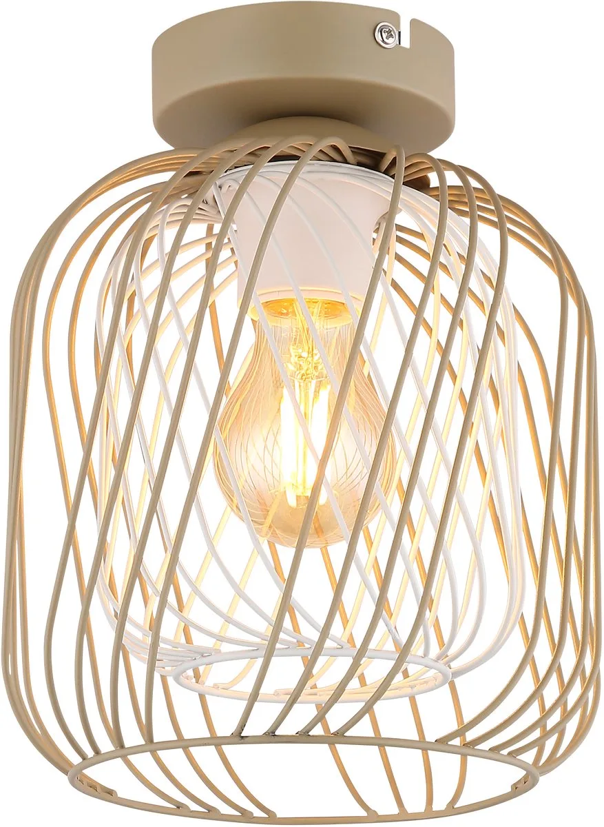 Plafondlamp, woonkamerlamp, rooster, plafondlamp, slaapkamerlamp, H 24,5 cm van Globo in Beige – productfoto