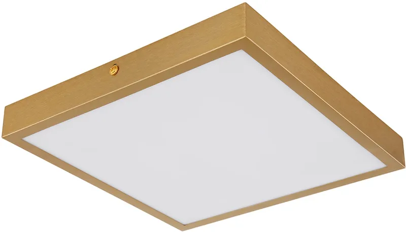 Plafondlamp Woonkamerlamp Slaapkamerlamp Eetkamerlamp Ganglamp, metaal 1x LED 15W 1200Lm 3000K warm wit, L 25 cm von Globo in Messing – Produktfoto