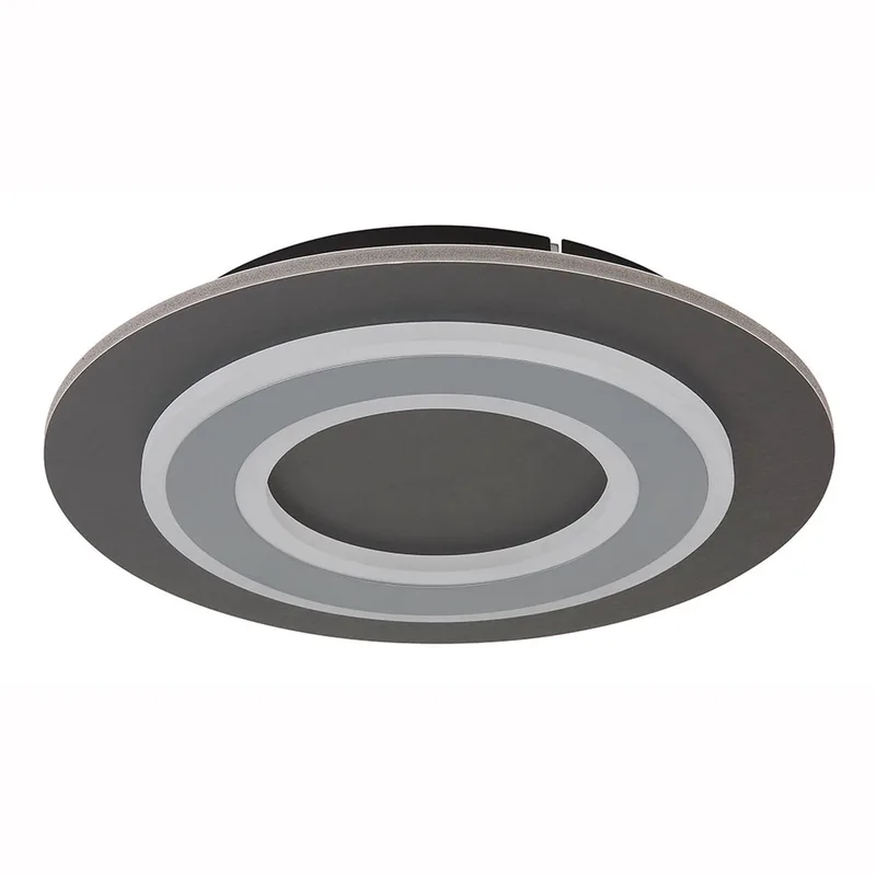 Plafondlamp Woonkamerlamp Slaapkamerlamp Eetkamerlamp, metaal acryl antraciet LED 24W 710Lm 3000K warm wit, D 32 cm von Globo in Grau – Produktfoto
