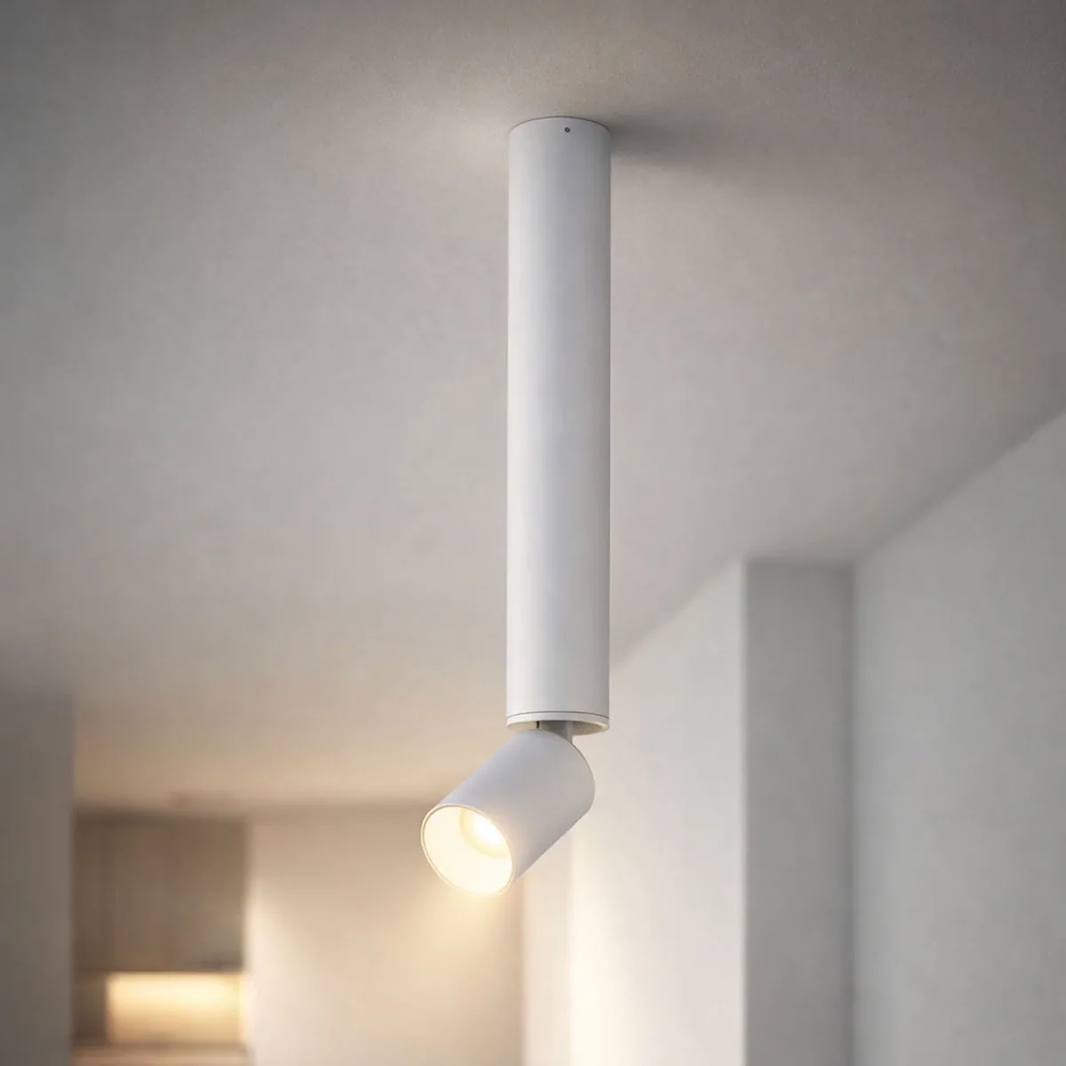 Plafondlamp Woonkamerlamp Slaapkamerlamp Eetkamerlamp, wit aluminium, beweegbare spot, LED 8W 502Lm 3000K warm wit, H 38 cm by Globo in White – product photo