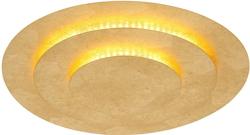 Plafondlamp Woonkamerlamp Slaapkamerlamp Ganglamp, metaal goudkleurig, 1x LED 2400Lm 3000K warm wit, D 49 cm de Globo en Or – photo produit