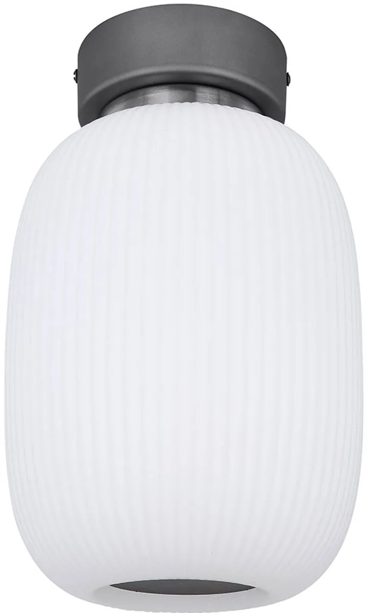 Plafondlamp Woonkamerlamp Slaapkamerlamp Keukenlamp ovaal, metaal glas grafiet nikkel, 1x LED 21W 1237Lm 3000K warm H 32,5 cm fra Globo i Hvid – produktbillede