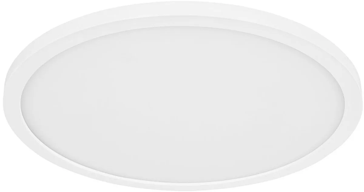 Plafondlamp Woonkamerschijnwerper Eettafellamp Geheugenfunctie IP44 LED 24W wit opaal, rond, 1x LED 24W 2300lm 3000K warm wit, DxH 42x2,5 cm van Globo in Wit – productfoto