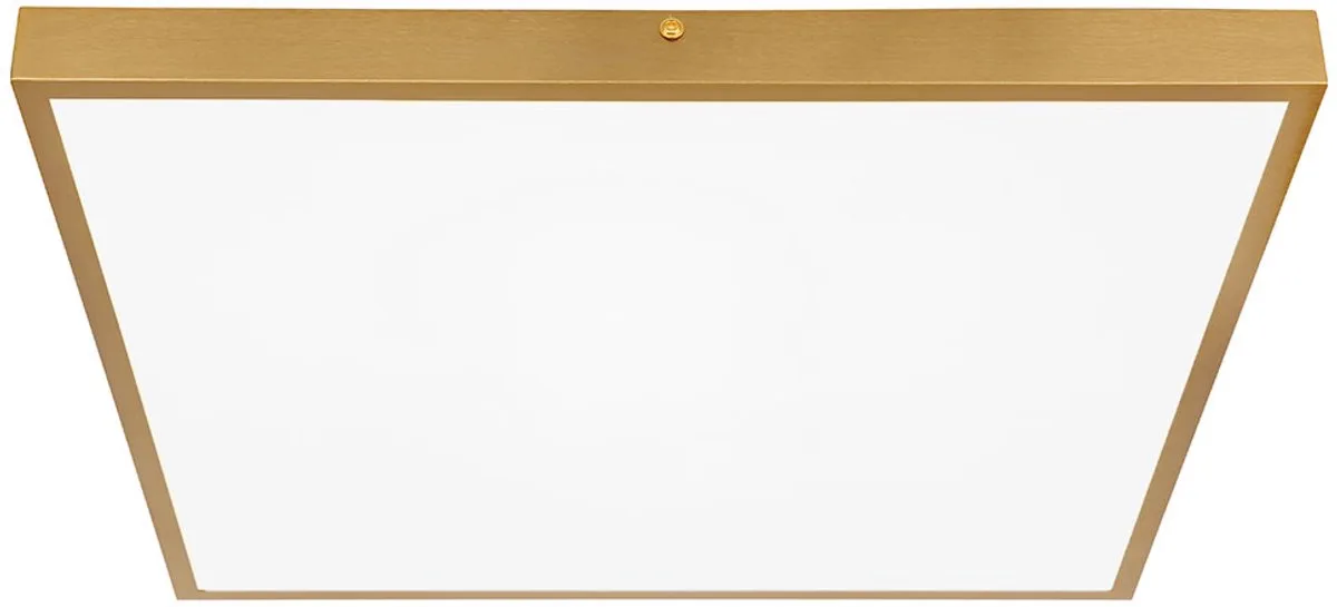 Plafondlamp woonkamerverlichting plafondlamp kantoorverlichting opbouw paneel vierkant, kunststof metaal, 1x LED 2900lm 3000K warm wit, L 45 cm von Globo in Messing – Produktfoto