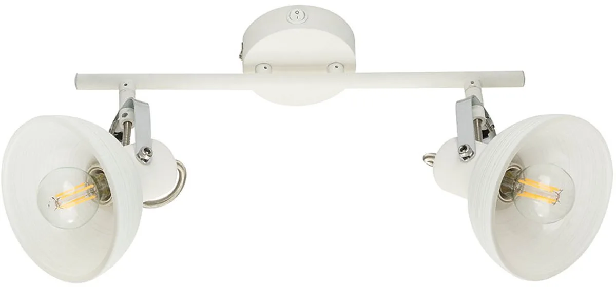 Plafondlamp zwenkbaar plafondspot glas wit plafondlamp chroom, schakelaar, 2x LED 4W 320Lm warm wit, L 35 cm fra Globo i Hvid – produktbillede